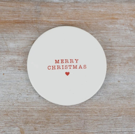 Porcelain Merry Christmas Coaster
