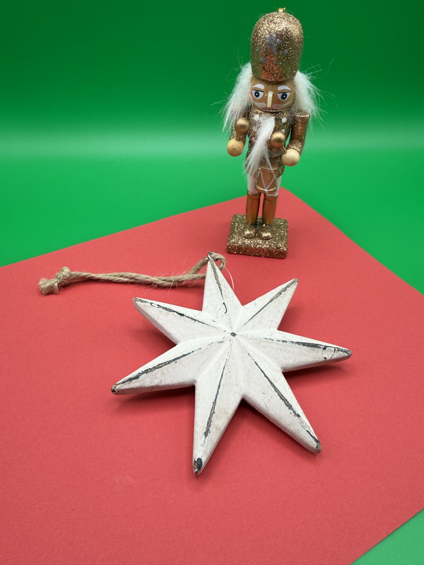 Rustic White Wooden Hanging Star