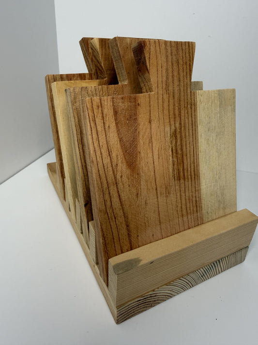 Rustic Coasters in Holder - Reclaimed & Rustic Woodcraft