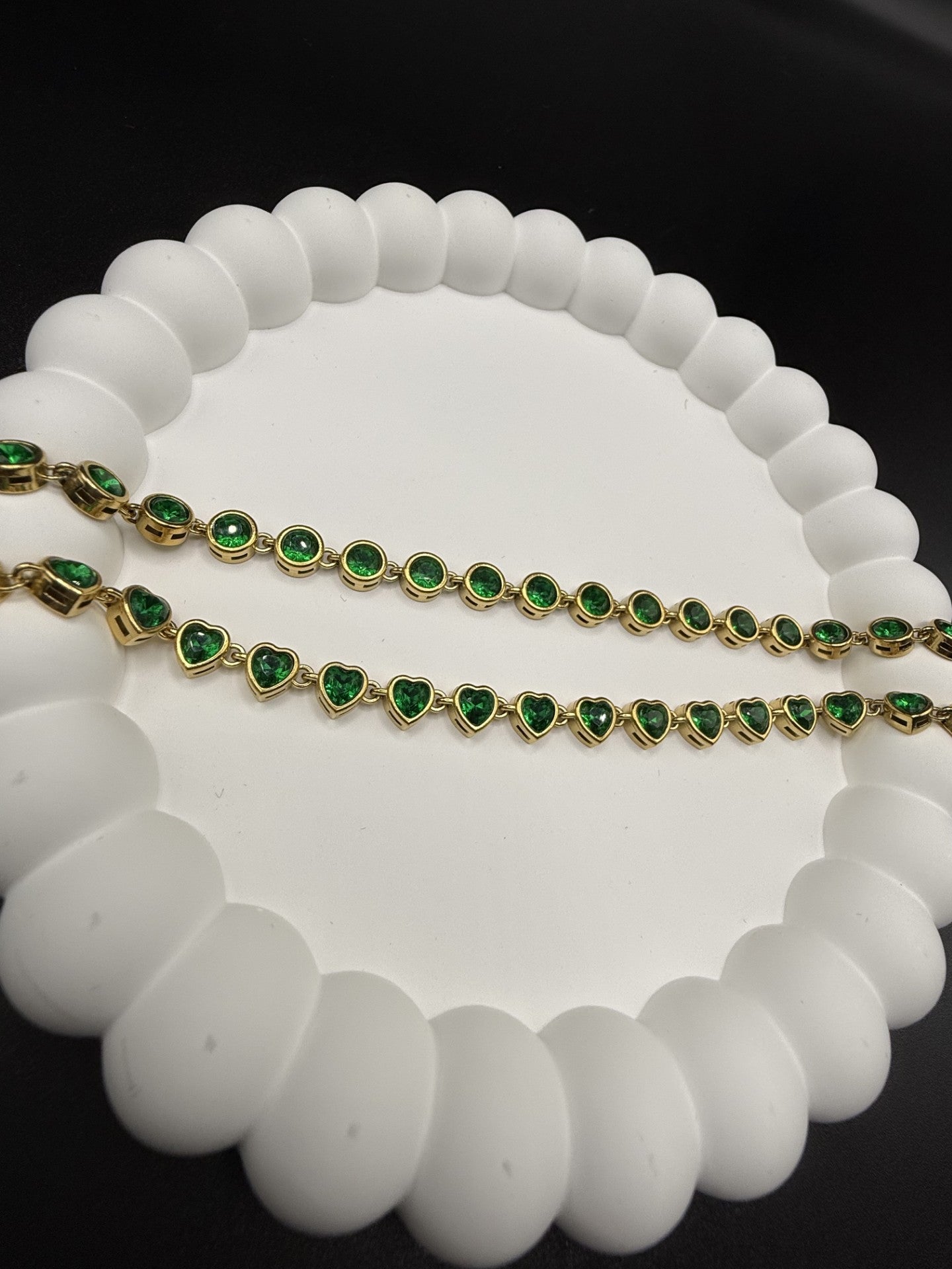 Emerald Green CZ Tennis Bracelet in Gold - NOSTRUM