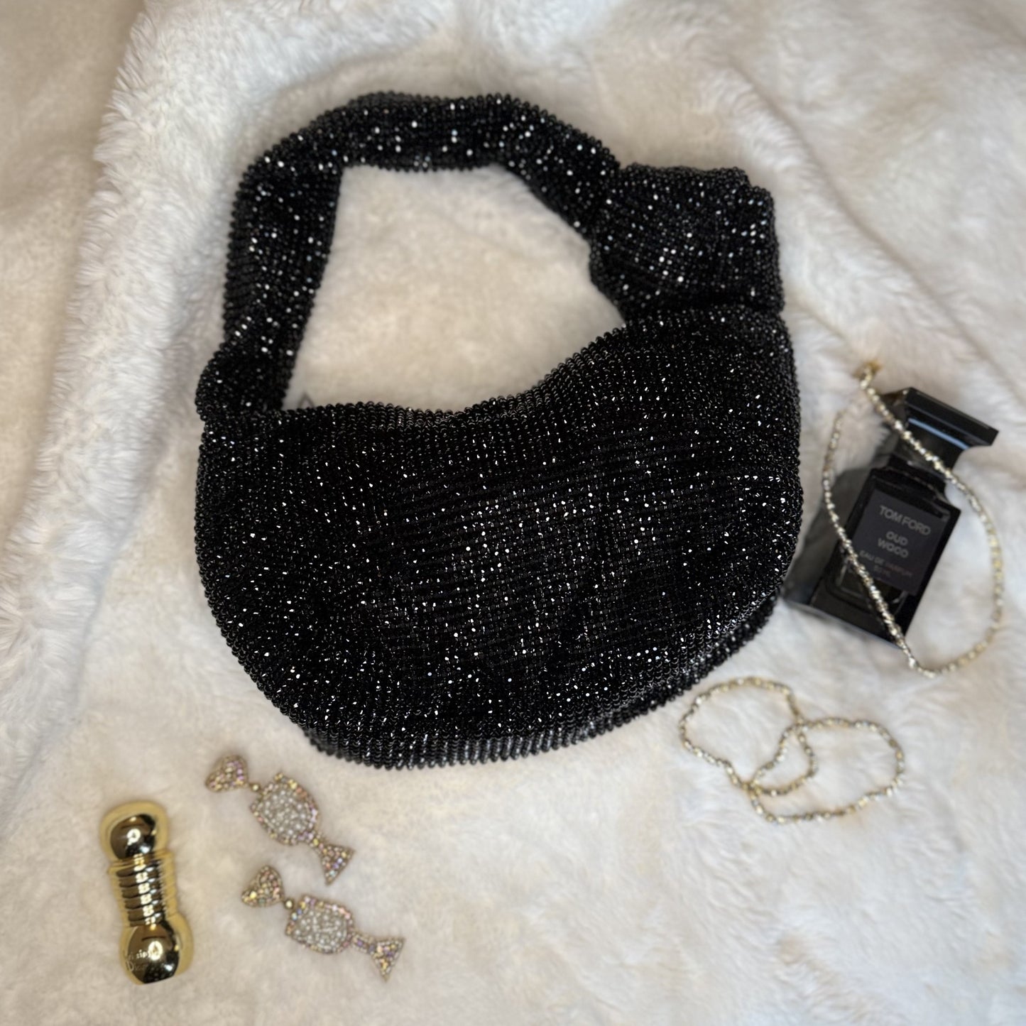 Black Handheld Sparkly Bag